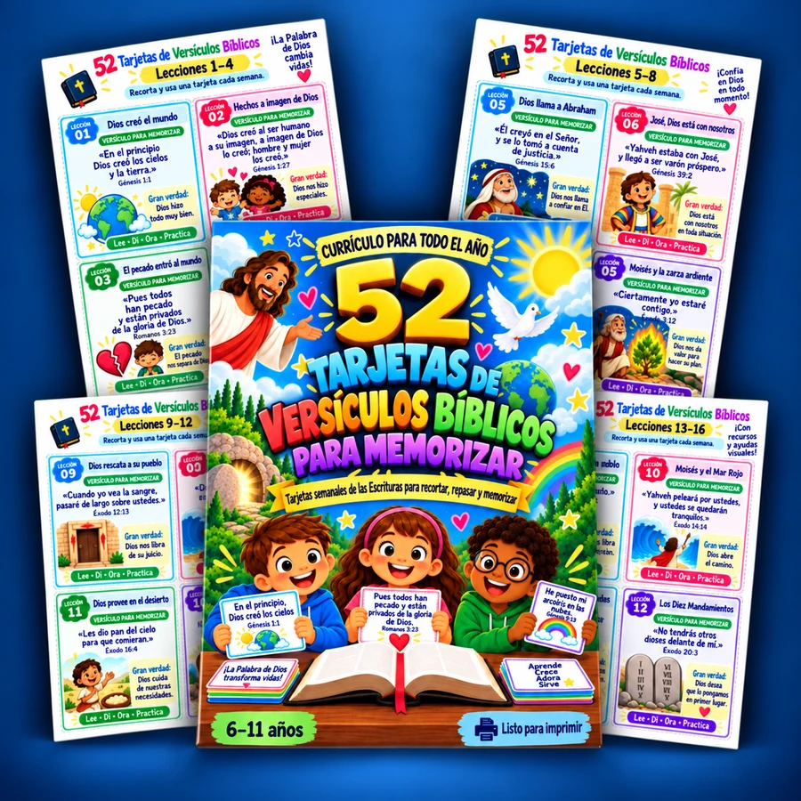 52 Tarjetas para Memorizar Versículos Bíblicos